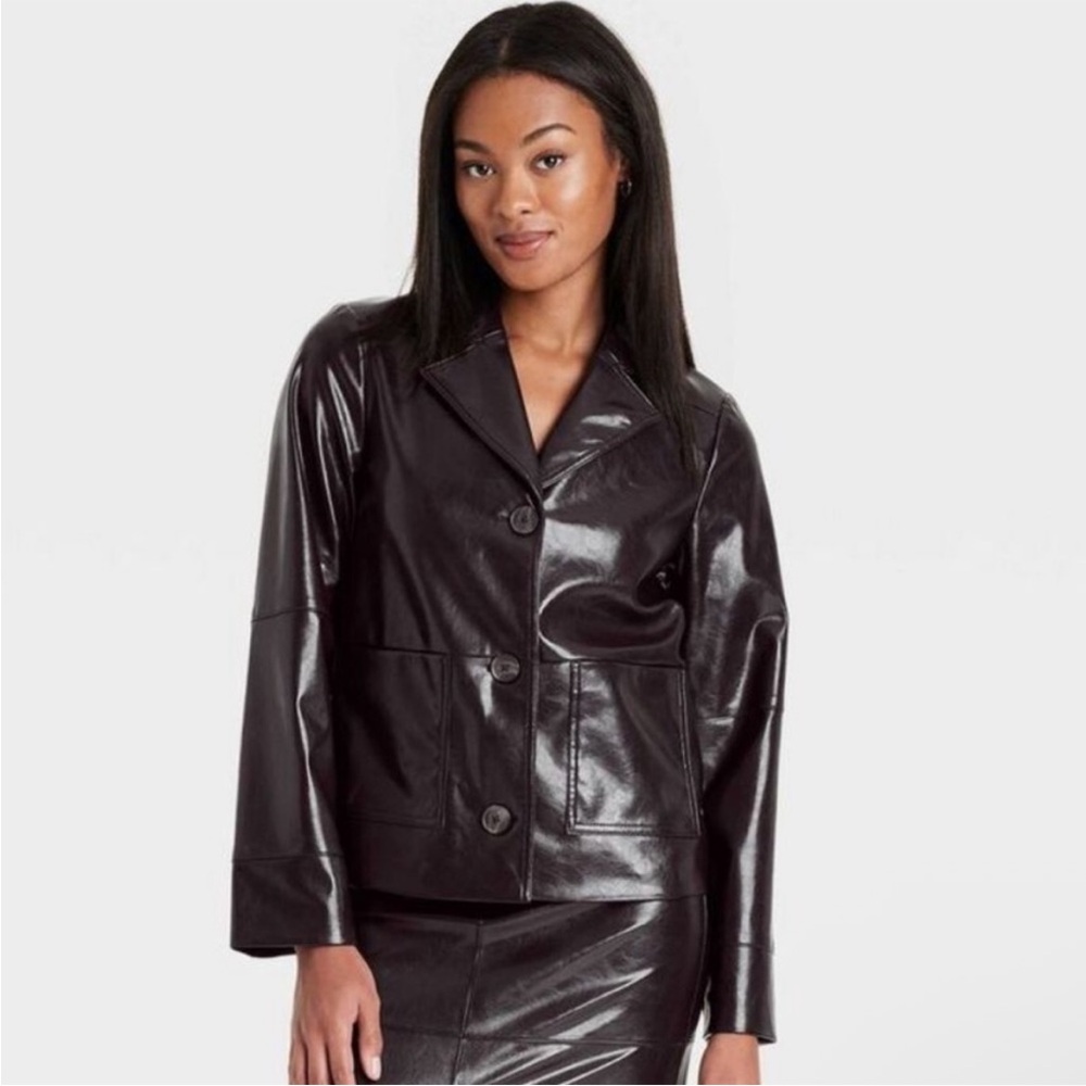 NWT! a new day Women's Dark Brown Leather Jacket